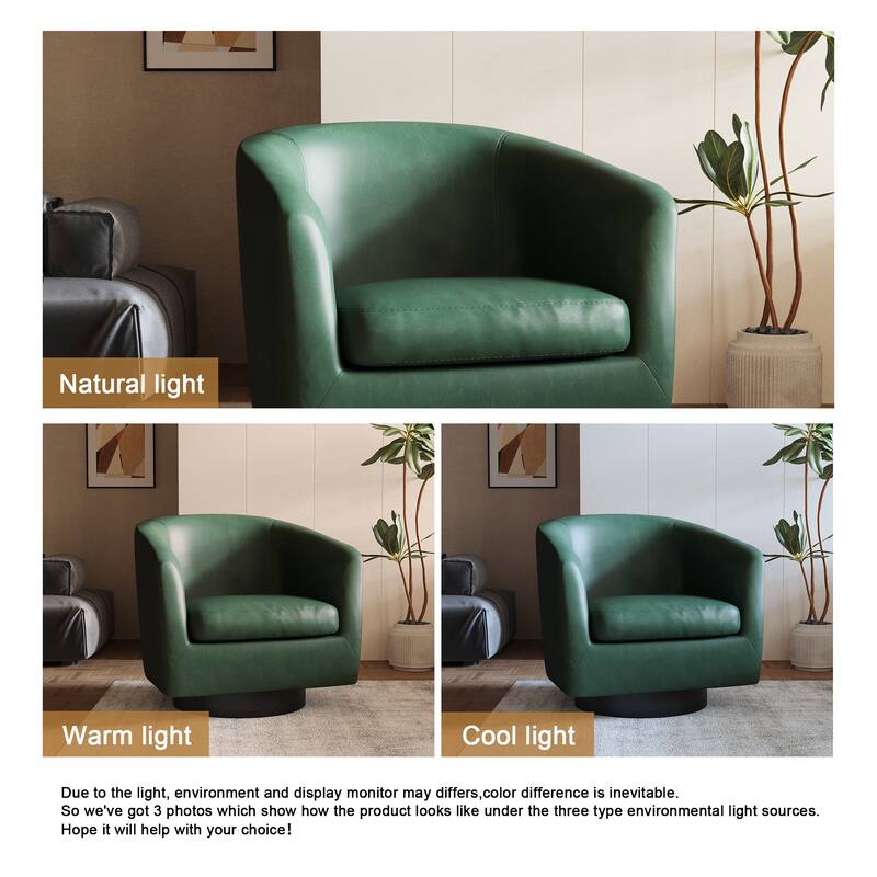 Round Barrel Armchair 360-Degree Swivel Accent Chairs