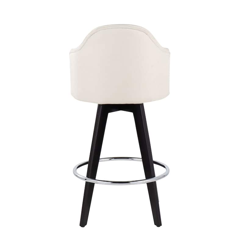 Carson Carrington Valsatra 26" Upholstered Counter Stool with Black Wood Base (Set of 2)