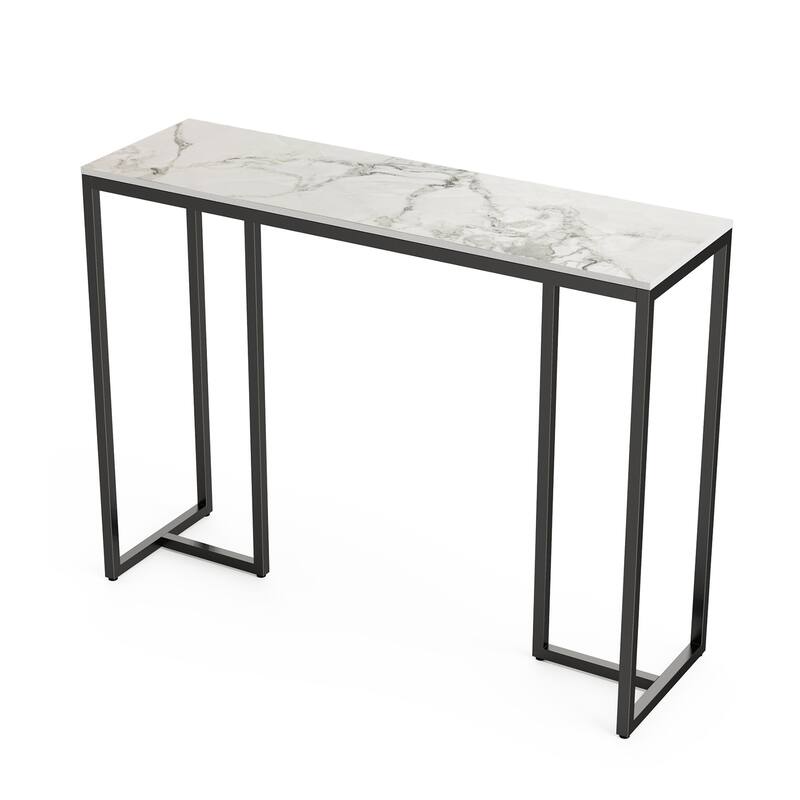 Long Modern Console Entry Table Sintered Stone Console Table for Foyer - 39"L x 12" W x 31" H