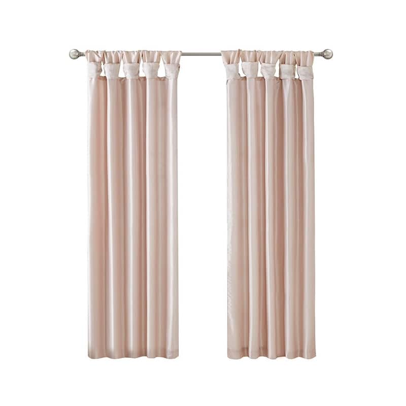 Twist Tab Lined Window Curtain Panel 50x108" - Blush