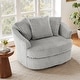 preview thumbnail 7 of 74, UIXE Oversize 43" Plush Corduroy Swivel Barrel Chair Comfy Accent Chair For Living Room