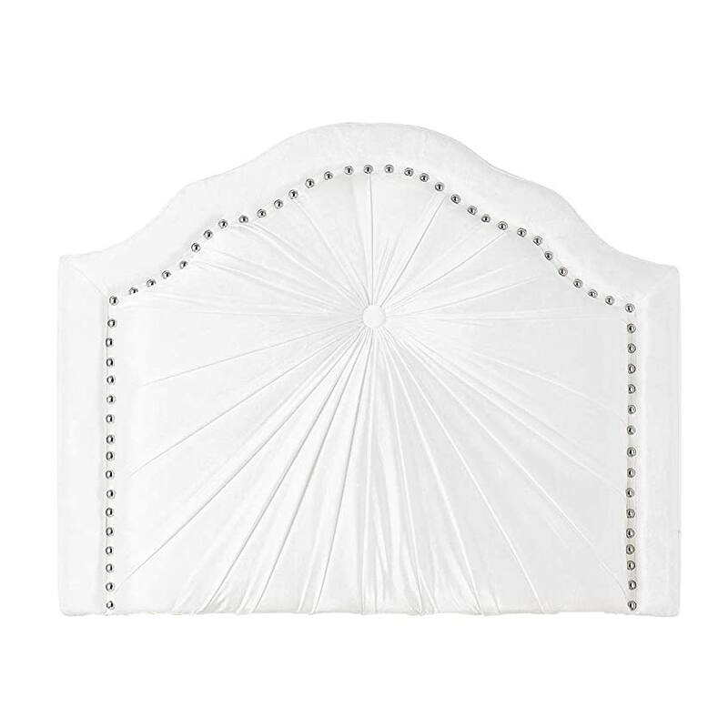 WhitePlush Pleated Double Bevel College Dorm Headboard