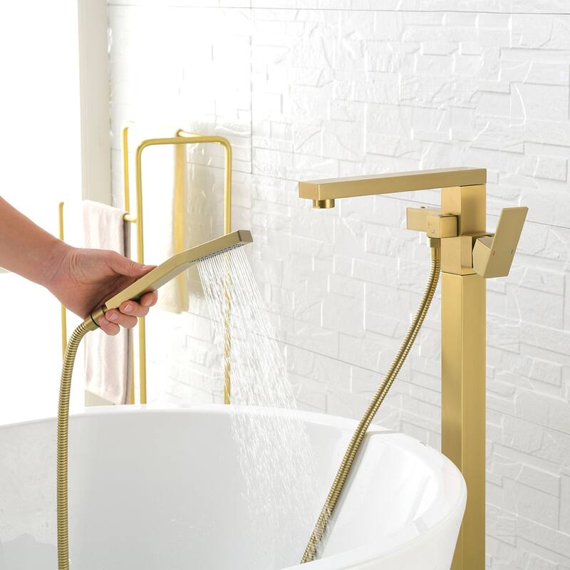 Freestanding Tub Shower Claw Foot Faucet with Handheld Spout - 10"37"