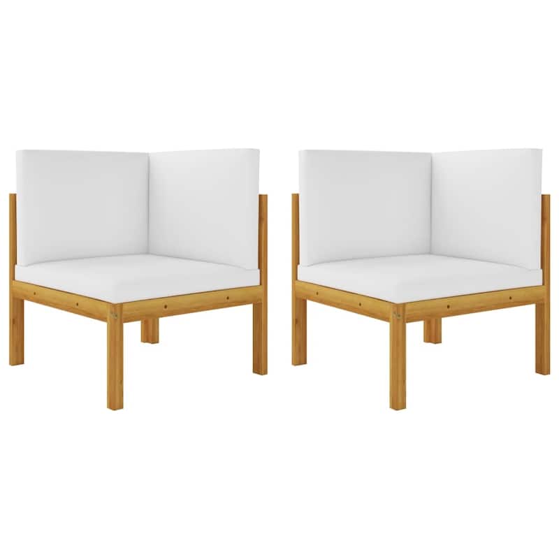 vidaXL Sectional Sofa Patio Modular Seat with Cushions Table Solid Acacia Wood