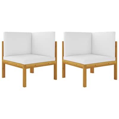 vidaXL Sectional Sofa Patio Modular Seat with Cushions Table Solid Acacia Wood