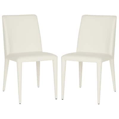 SAFAVIEH Shirlee Mid-Century Dining White Dining Chair (Set of 2) - 22.5" x 17.4" x 33.5" - 23Wx17Dx34H