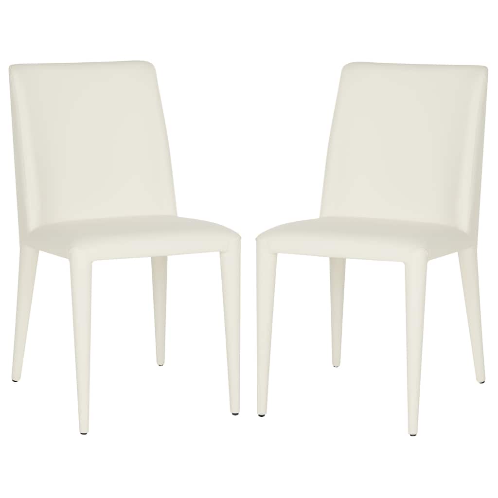 SAFAVIEH Shirlee Mid-Century Dining White Dining Chair (Set of 2) - 22.5" x 17.4" x 33.5" - 23Wx17Dx34H