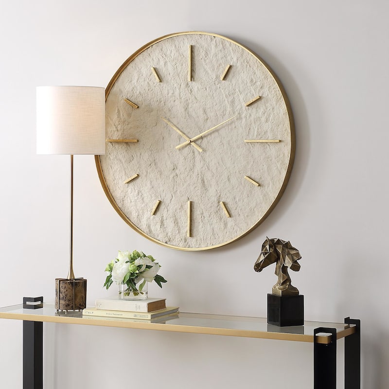 Uttermost 06467 36" Stone Serenity Iron and Stone Analog Wall Mounted