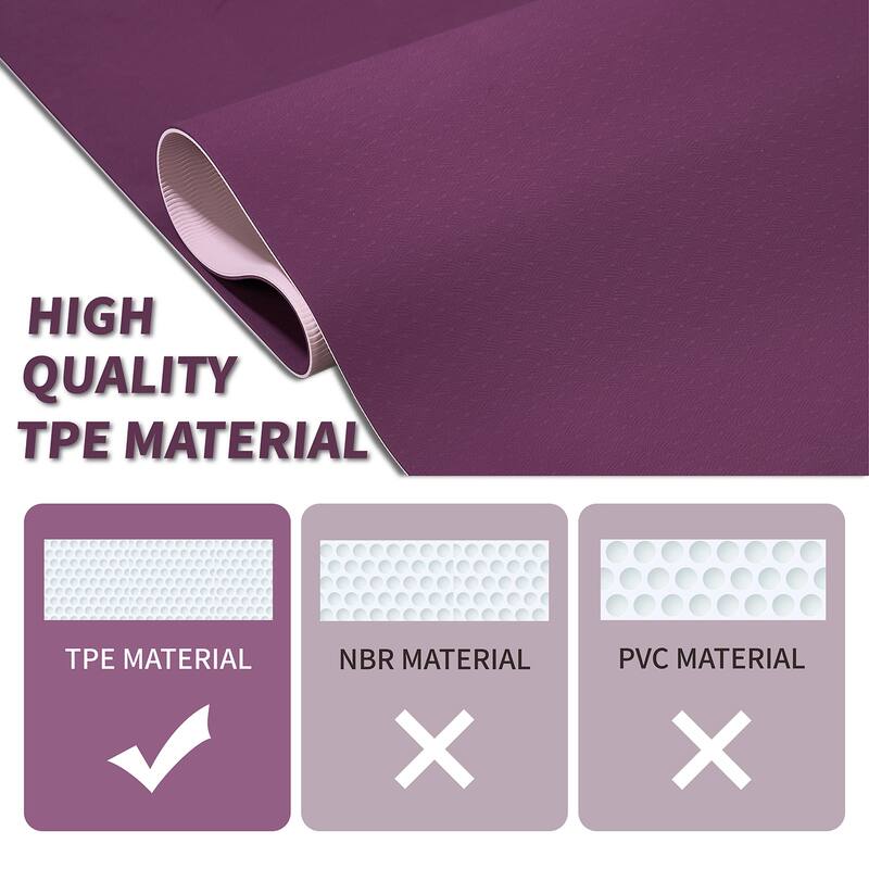 72"x24" TPE Yoga Mat, Non-Slip Eco-Friendly for Home Pilate