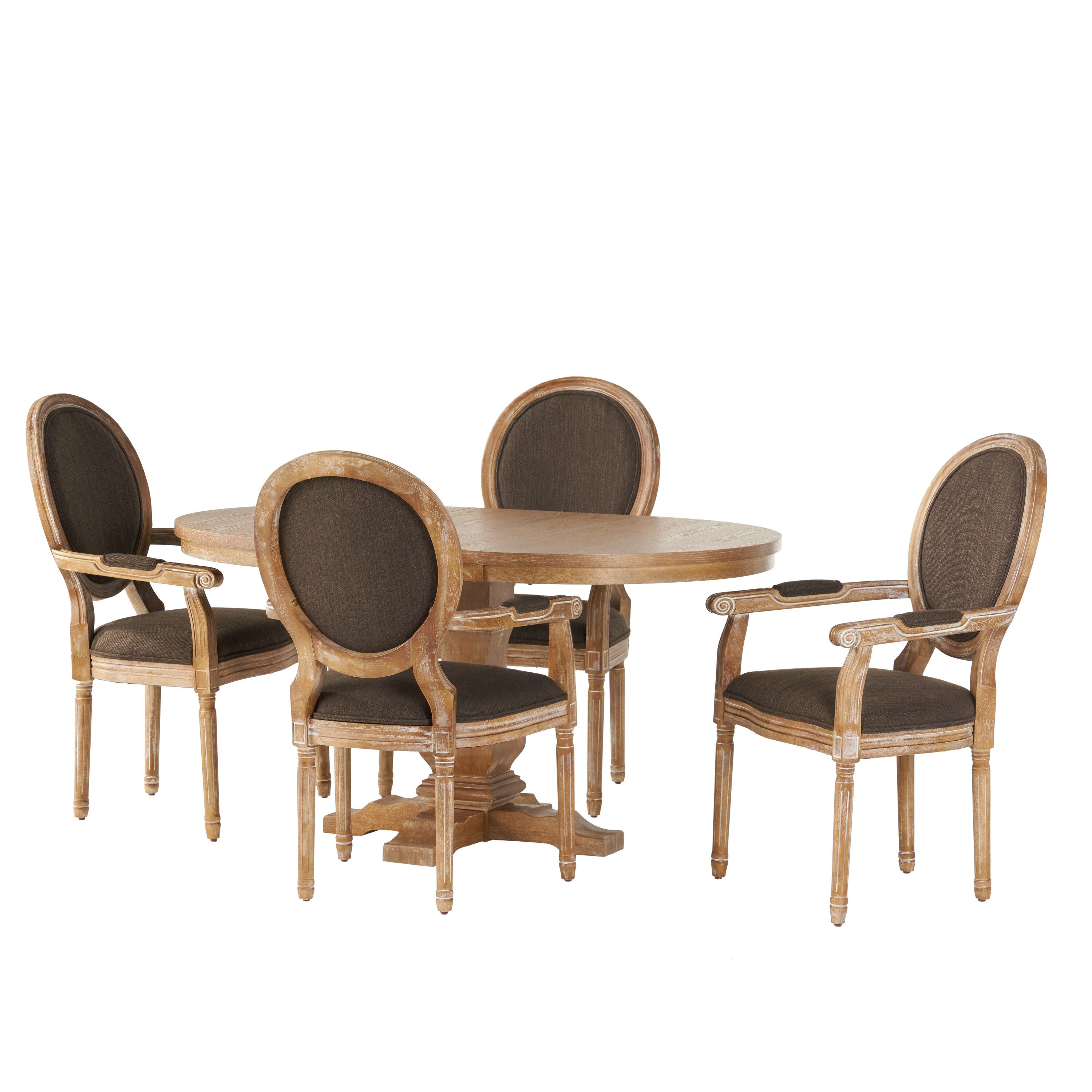 Columbia Fabric and Rubberwood Dining Set by Christopher Knight Home