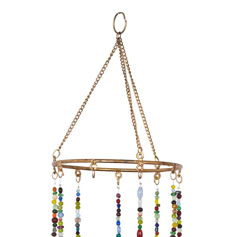 Gold Iron Eclectic Windchime 17 x 7 x 7 - 7 x 7 x 17