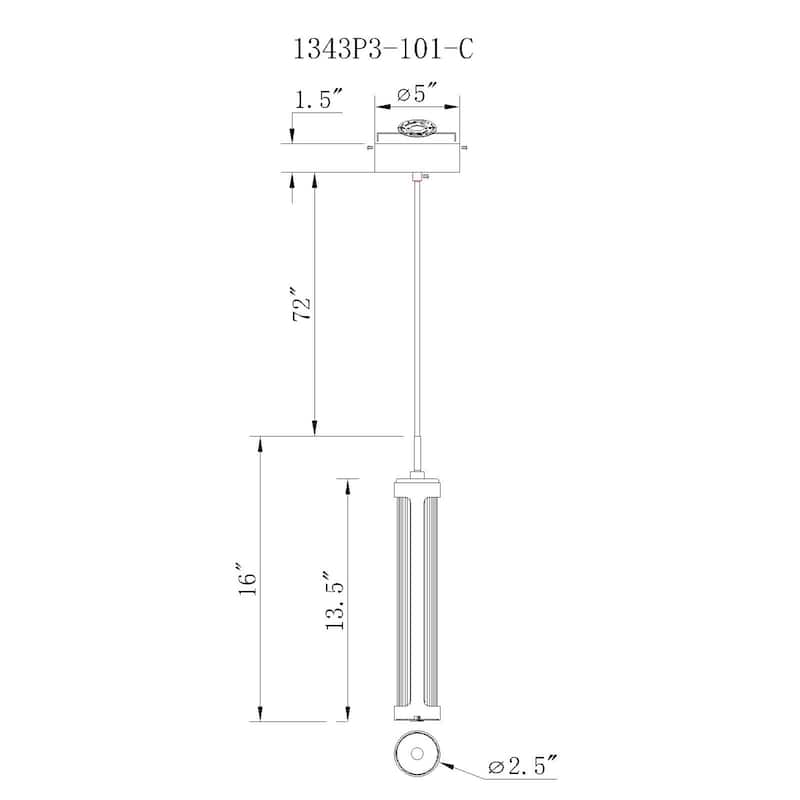 Neva 3 in LED Integrated Black Chandelier