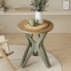 preview thumbnail 7 of 27, COZAYH Pedestal Farmhouse End Table, Distressed Top with Base for Modern Farmhouse, Boho Decor, Round Tripod - Sage Green