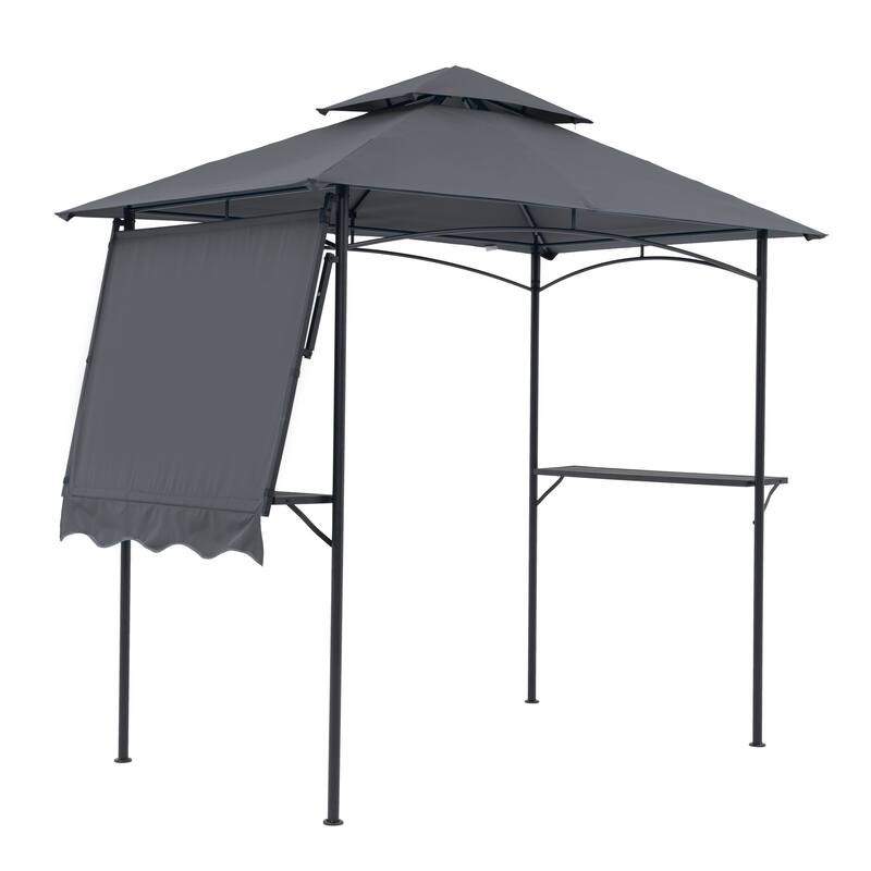 8' x 5' Outdoor Grill Gazebo 2-Tier Canopy
