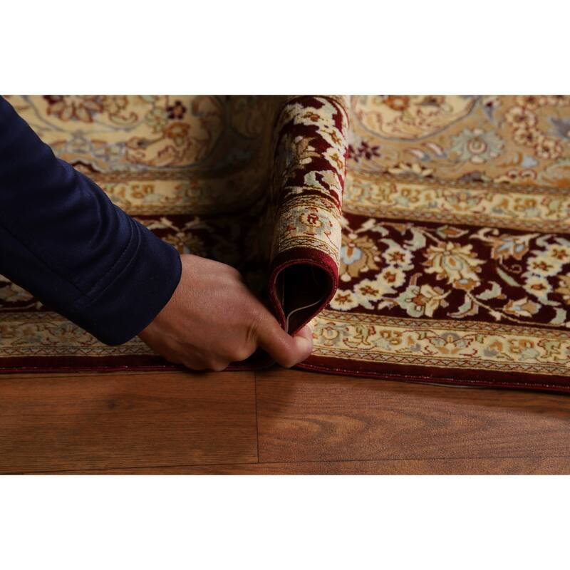 Handmade 100% Silk Qum Persian Accent Rug Traditional Beige Carpet - 4'4"x 6'3"