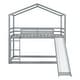 preview thumbnail 4 of 10, Twin Over Twin Bunk Bed with Roof, Slide and Ladder