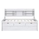 preview thumbnail 8 of 13, Twin Captain Bed with Bookshelves, Drawers & Trundle, White Wash - Easy Assembly