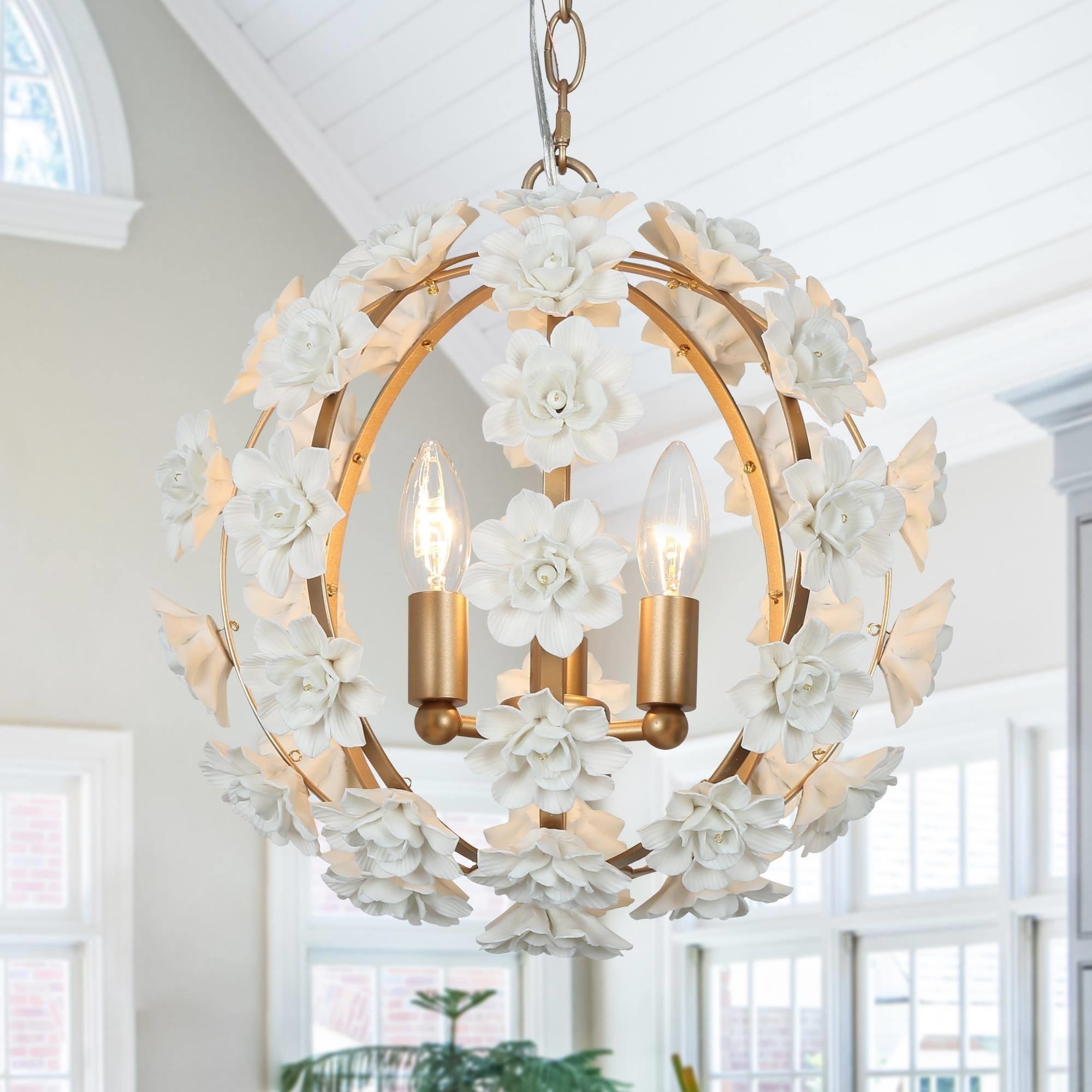 Ceramic flower pendant light sales