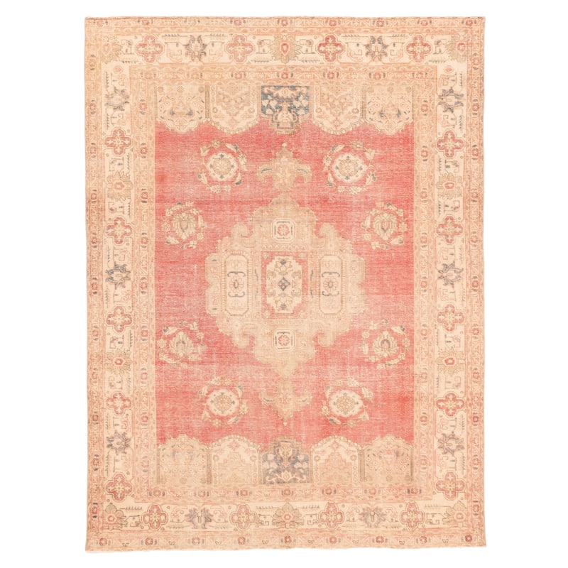 ECARPETGALLERY Hand-knotted Antalya Vintage Light Red Wool Rug - 8'1 x 10'9