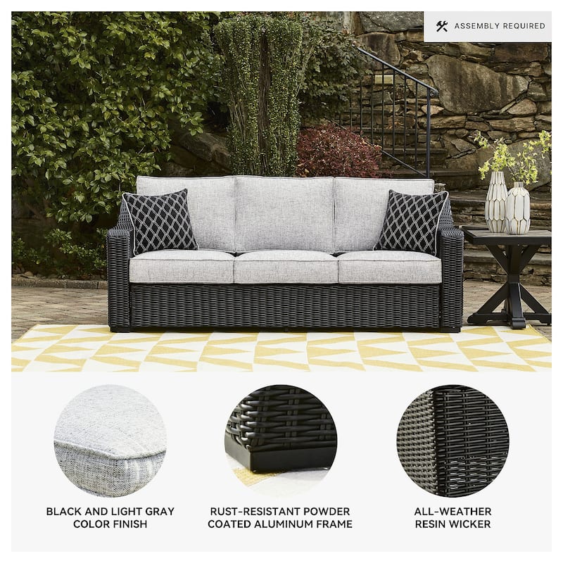 Signature Design by Ashley Beachcroft Outdoor Sofa with Cushion - 82.25" W x 37.75" D x 34.63" H