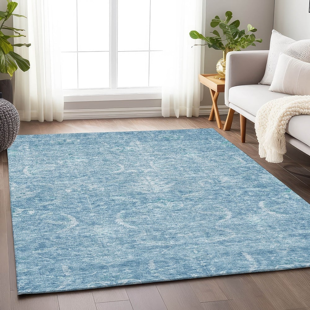 Machine Washable Indoor/ Outdoor Boho Traditional Chantille Rug