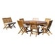 preview thumbnail 5 of 6, Seven Seas Teak 9 Piece Teak Wood Santa Monica Patio Dining Set with Oval Extension Table, 8 Folding Arm & Side Chairs