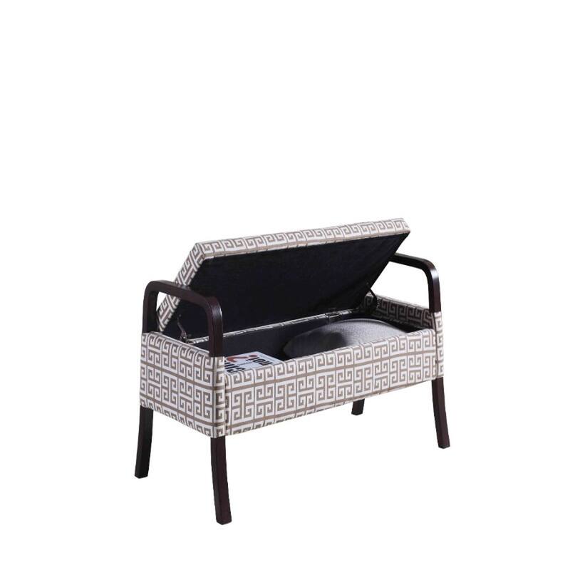 Modern Harvest Neutrals Wooden Storage Bench with Handles