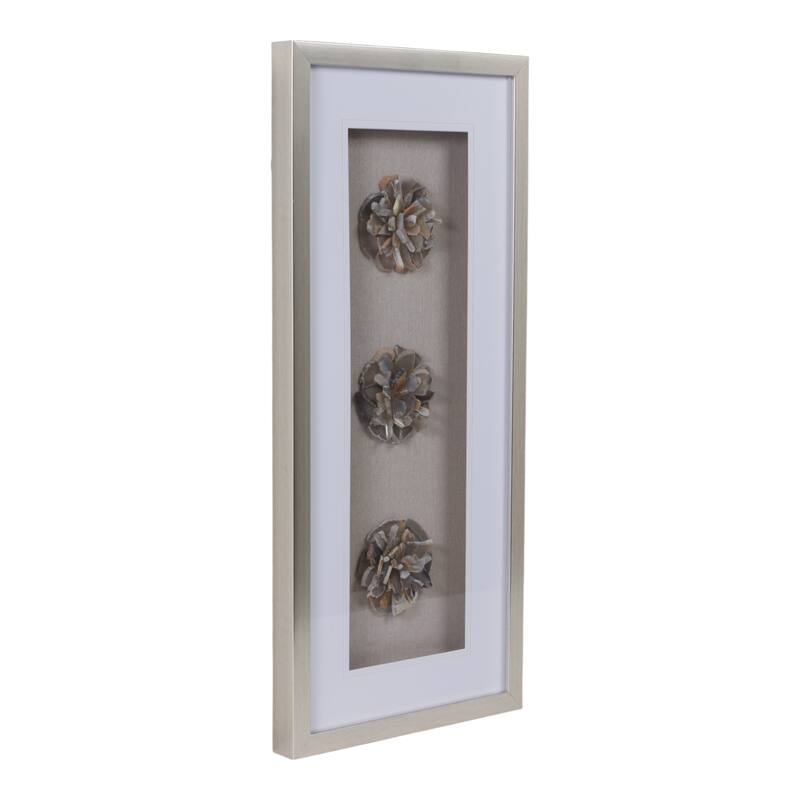 Agate Canvas Art Rectangle Textured Floral Wood Frame - 2" Brown