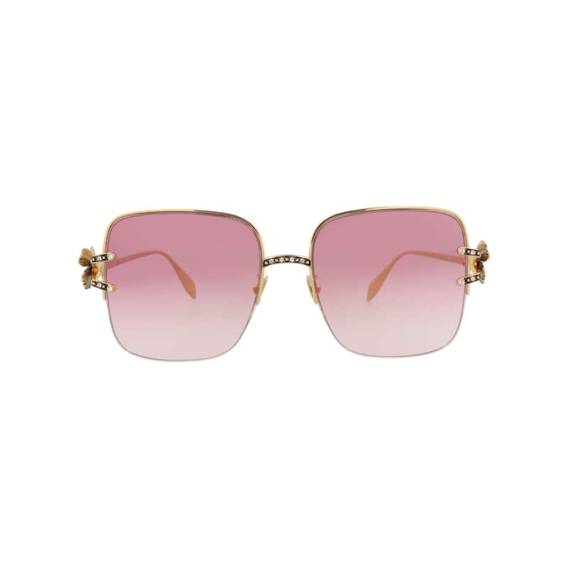 Alexander McQueen Square-Frame Metal Sunglasses - NS