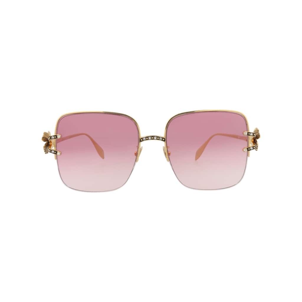 Alexander McQueen Square-Frame Metal Sunglasses