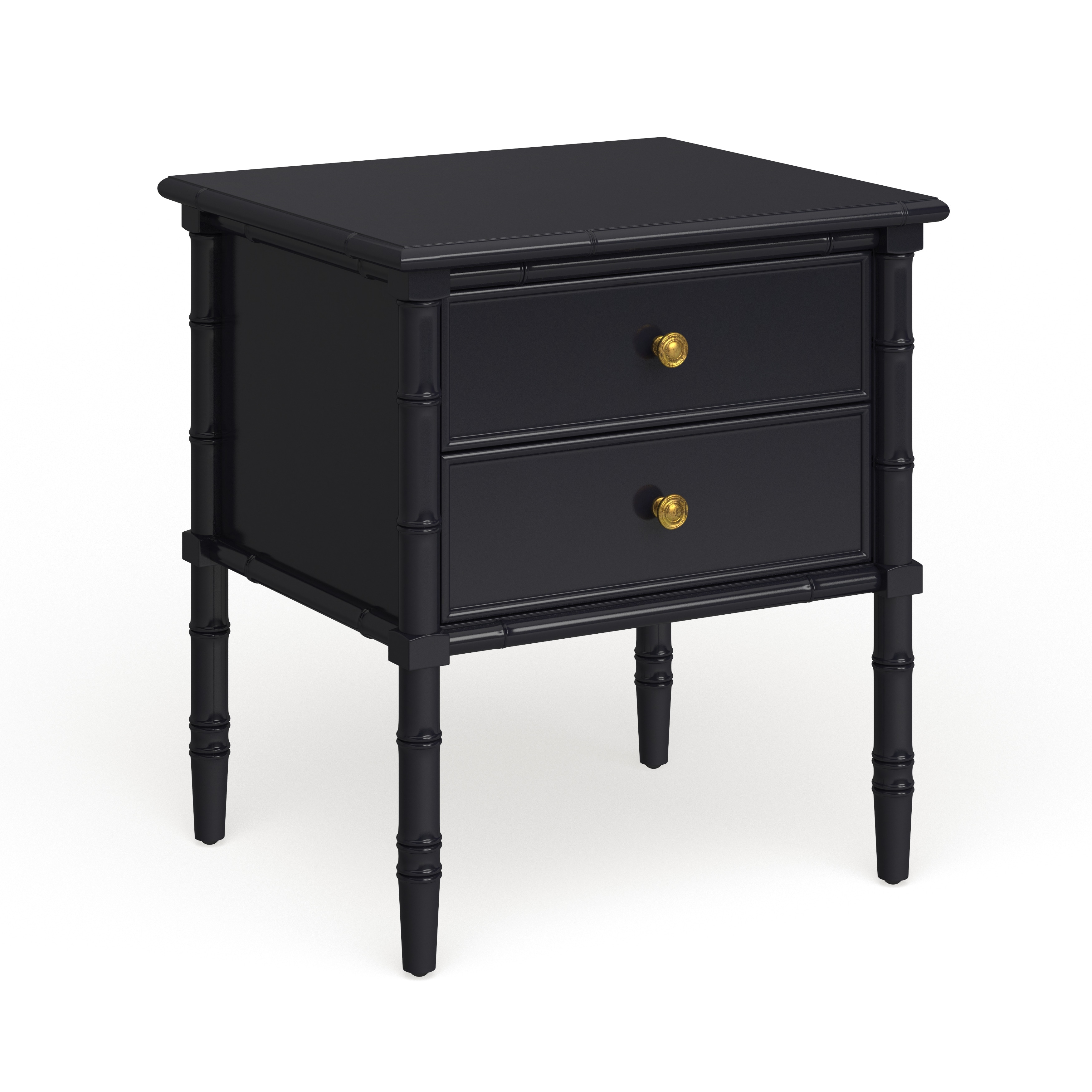 Safavieh Mina Modern Coastal 2Drawer Navy Bamboo Nightstand Blue 23" x