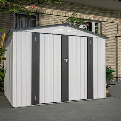 Rustproof Metal Tool Shed Garden Shed with Lockable Hinged Door, Waterproof & UV-Resistant Storage Shed, Air Vents