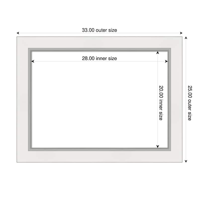 Amanti Art Eva Black Silver Framed Dry Erase Magnetic Board - 33 x 25 in - Eva White Silver
