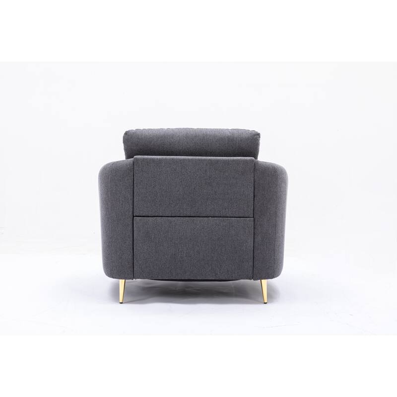 Gray 39" Linen Upholstered Accent Chair