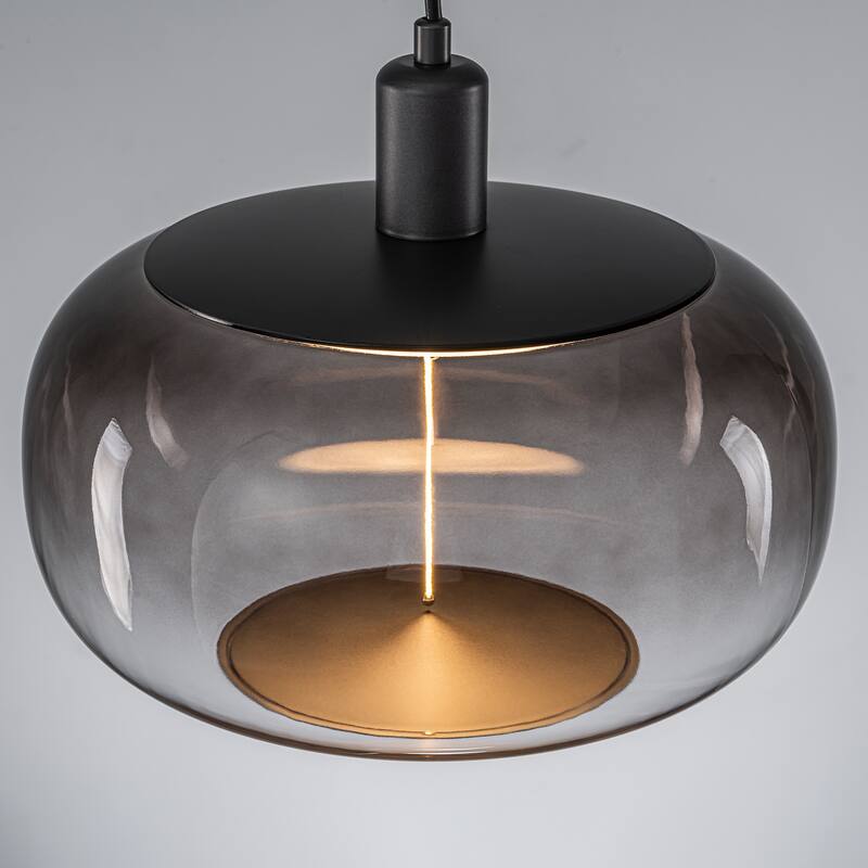 Smoke Gradient Clear Plastic LED Globe Pendant Light