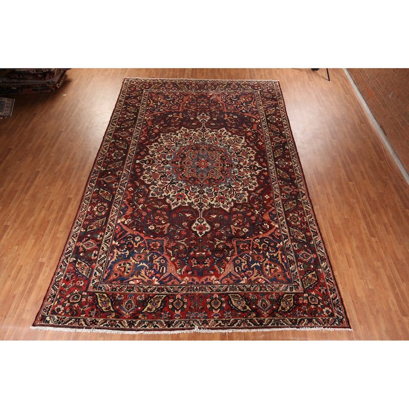 Bakhtiari Large Antique Persian Area Rug Hand-Knotted Wool Carpet - 11'0" x 16'9"