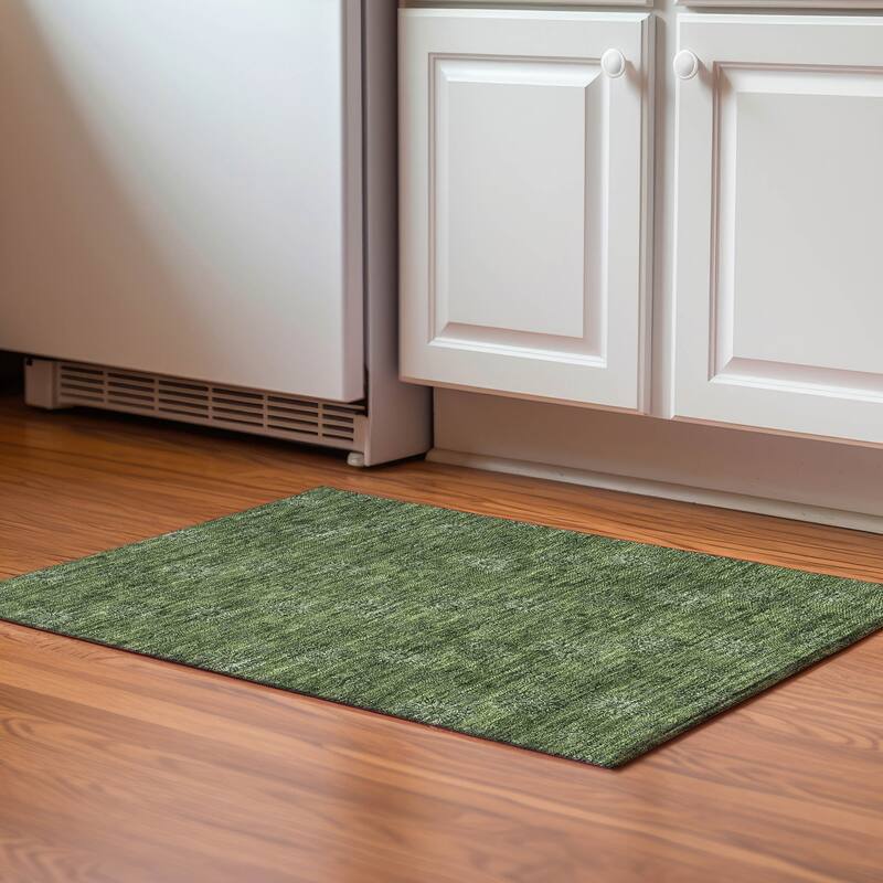 Premium Washable Super Soft Floral Imprint Mayfield Rug - Olive - 1' 8" x 2' 6" - Rectangle