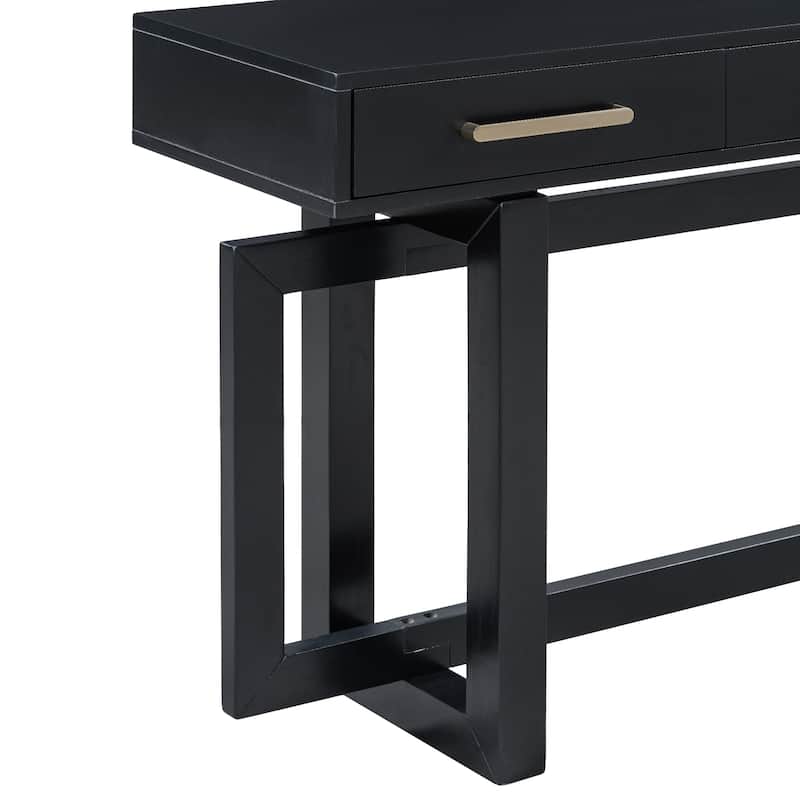 57" MDF Console Table with Three Drawers for Entryway, Hallway, Living Room