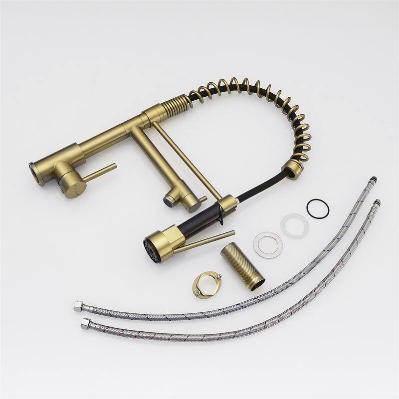 Commercial Pull-Down Kitchen Faucet - Stainless Steel Single Handle