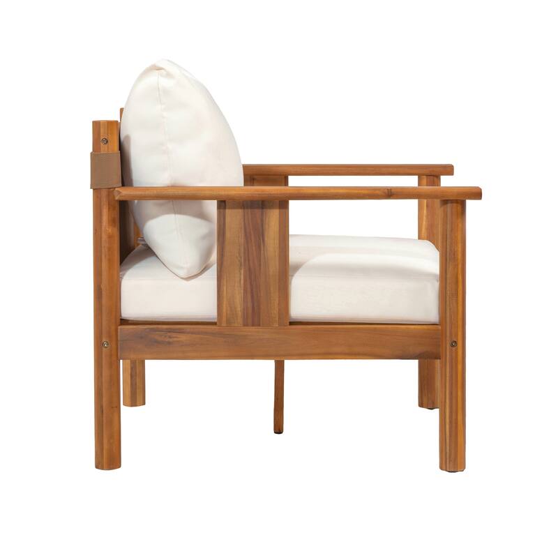 Christopher Knight Home - 33.75" Acacia Wood Outdoor Patio Club Chair ( Set of 2 )