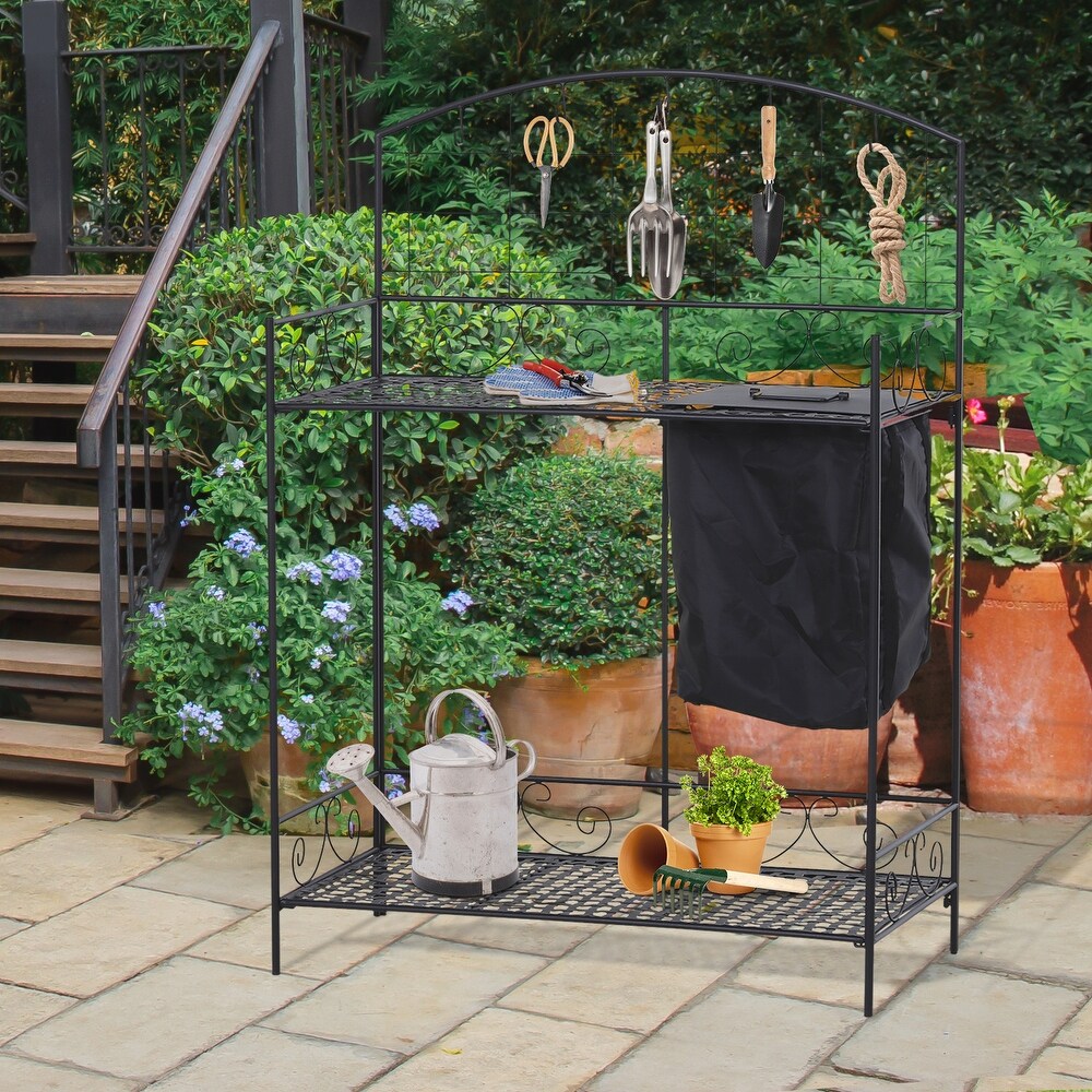 Outsunny Outdoor Plant Potting Utility Garden Table