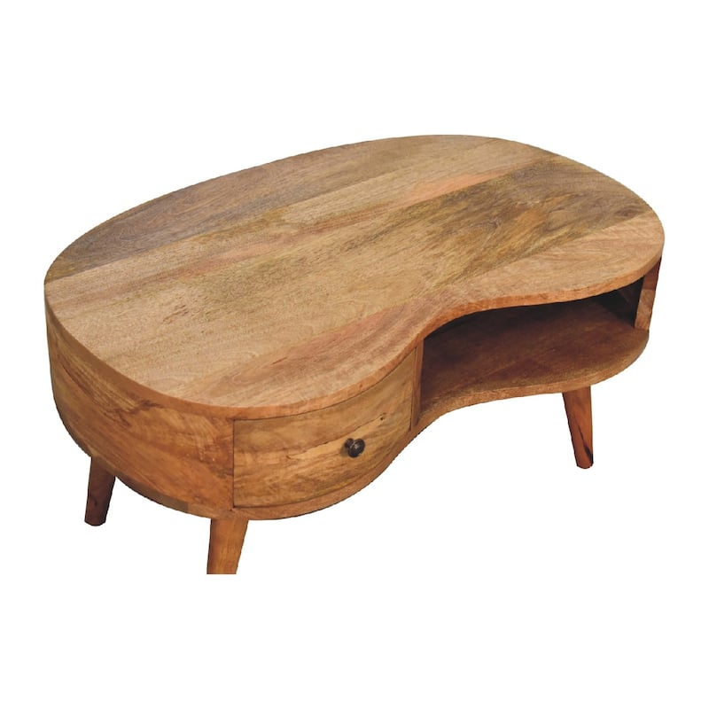 Artisan Furniture Oak-ish Soldi Wood Wave Coffee Table