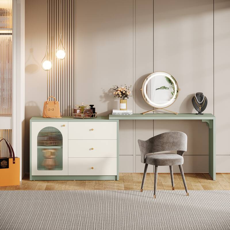 Retractable Makeup Vanity Vanity Desk Dressing Table for Bedroom