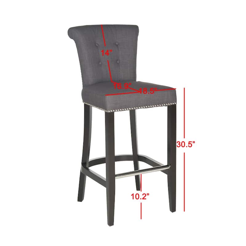 SAFAVIEH Kayla Charcoal Ring 30-inch Bar Stool - 19.6" x 24.2" x 43.7" - 20Wx24Dx44H