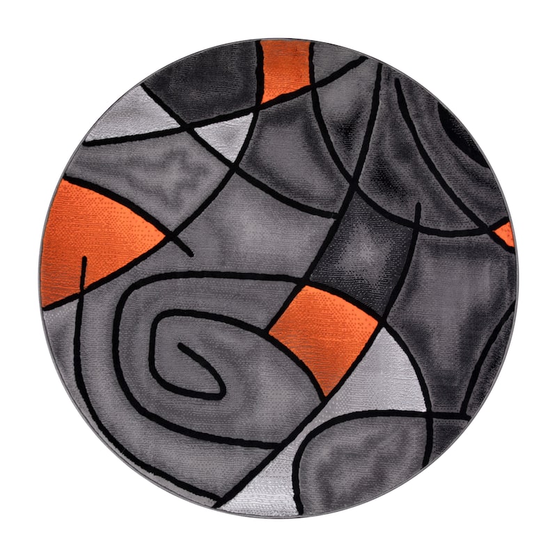 Modern Olefin Accent Area Rug - Abstract Pattern