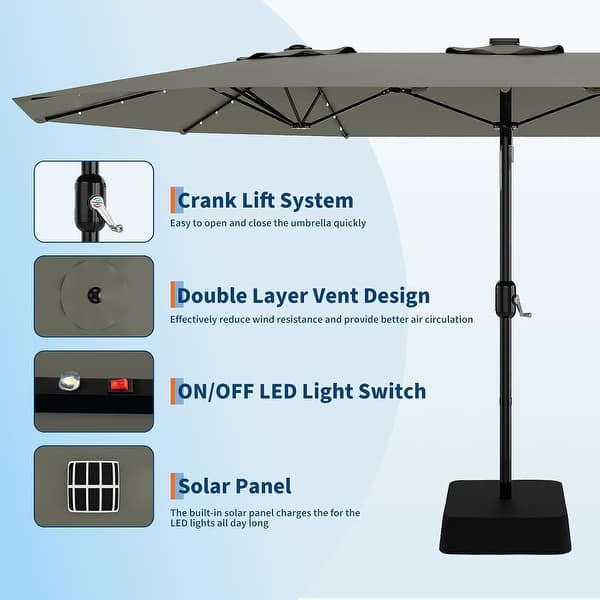 fixed patio umbrella crank housing WITH CRANK-LIFT 4.5M Color:Grey/Navy The North Face Jester Mounts Collection aluminum alloy push button