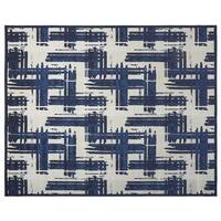 Meera Coastal Inspired Rug, Crosshatch, Navy Blue, Accent Rug - Bed ...