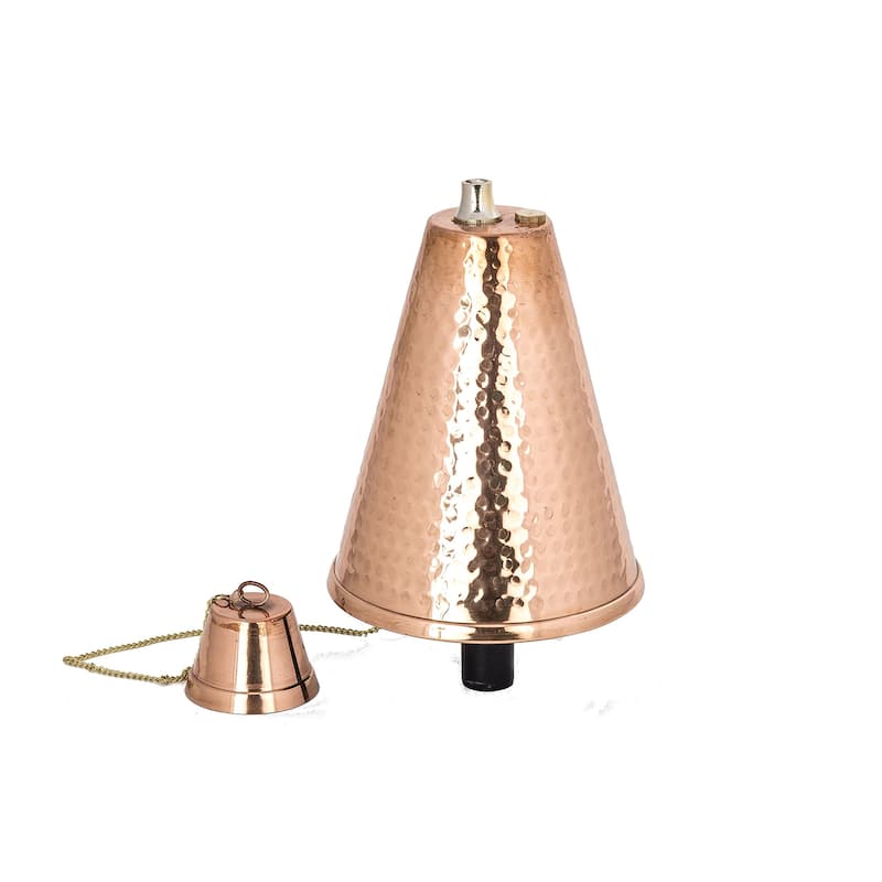 Large Hawaiian Cone Tiki Torch - Steel - Hammered Copper - 1 Pack