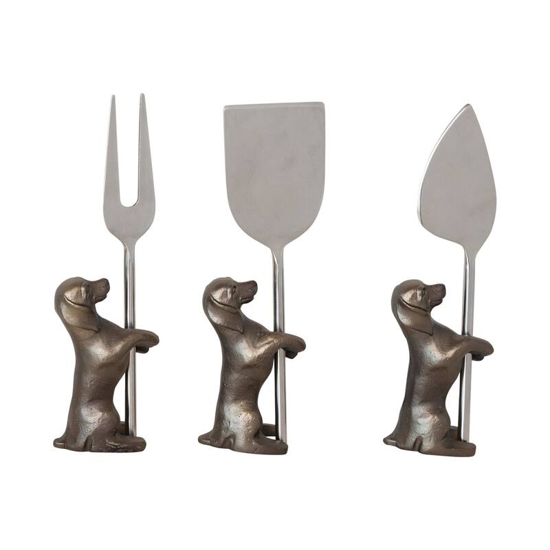 Cheese Knives w/ Dog Stands, Set of 6