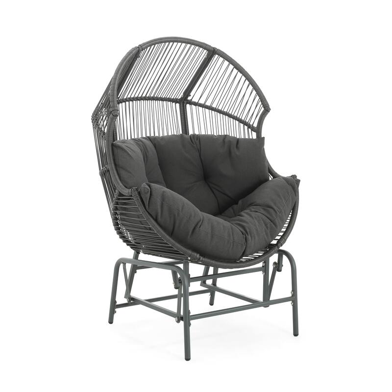 Palos Outdoor Wicker Glider Chair - Light Brown (Excluding the table)